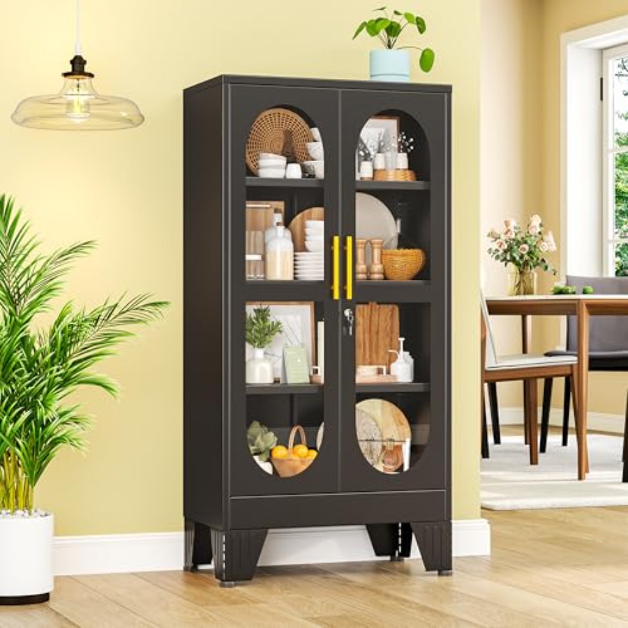 Glass Cabinet Display - Шкаф-витрина с замком 47 H для