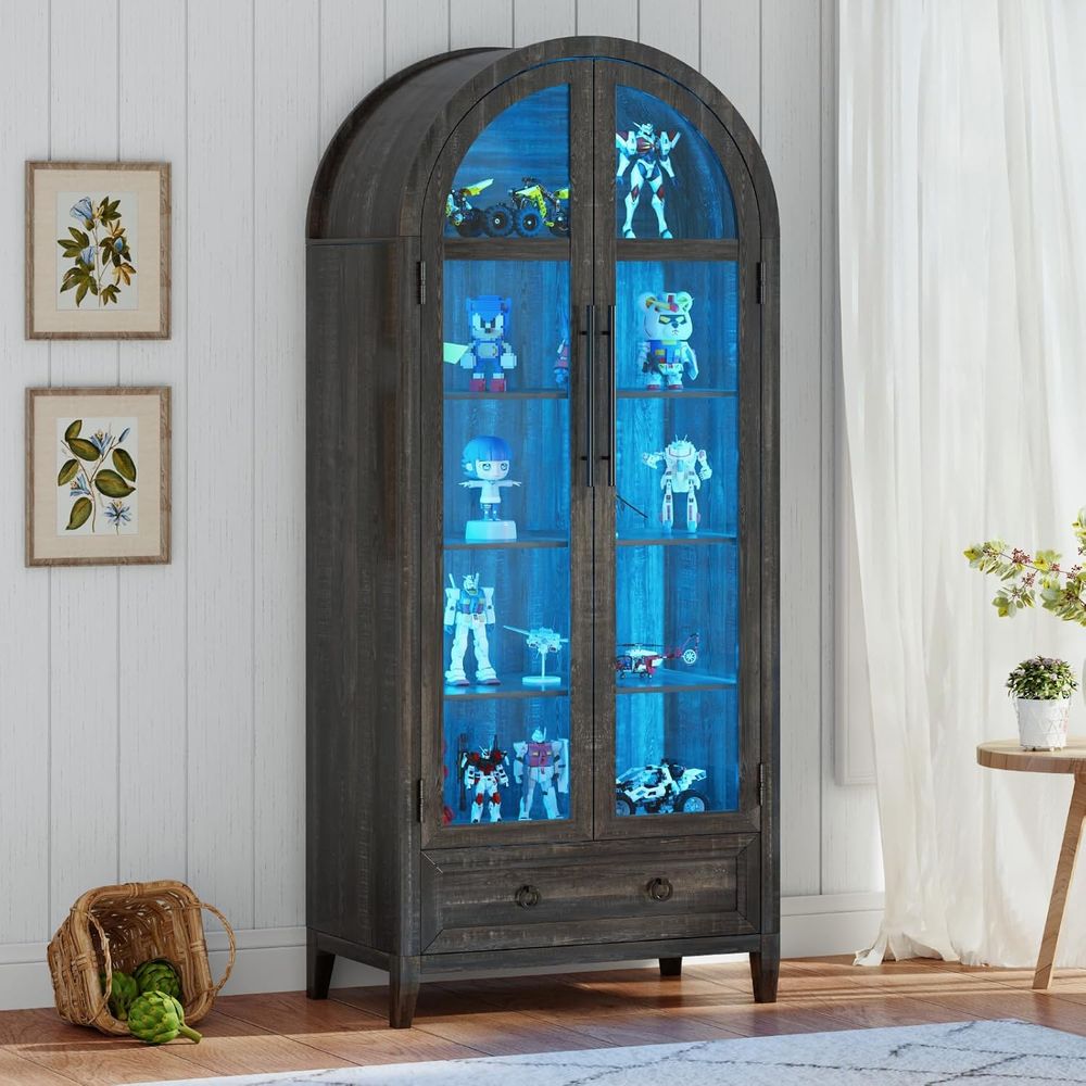 Витрина из 73-дюймового арочно – обзор и цена Glass Cabinet Display