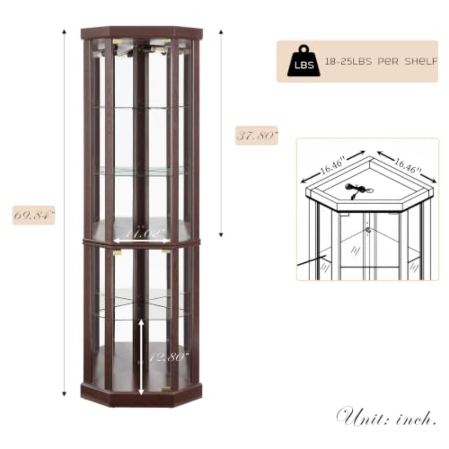 Угловой витринный шкаф для гос – обзор и цена Glass Cabinet Display