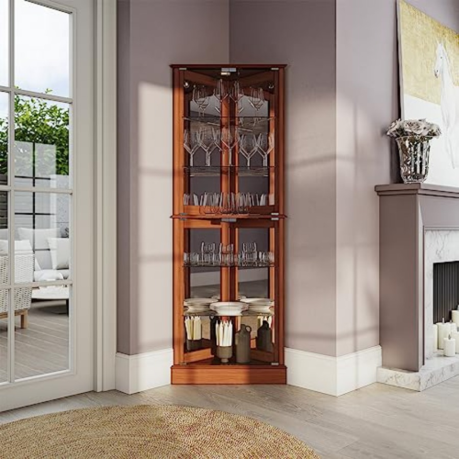 Подсвечиваемый угловой витринн – обзор и цена Glass Cabinet Display