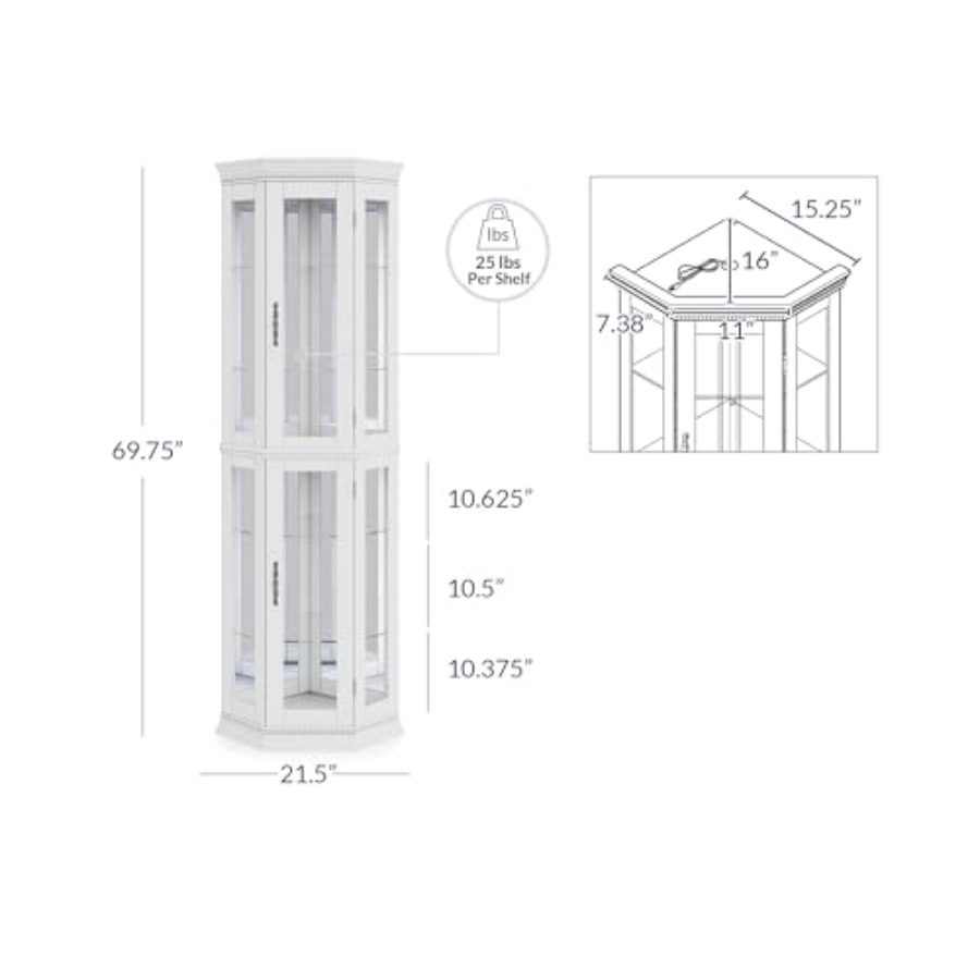 Освещённый трехсторонний стекл – обзор и цена Glass Cabinet Display