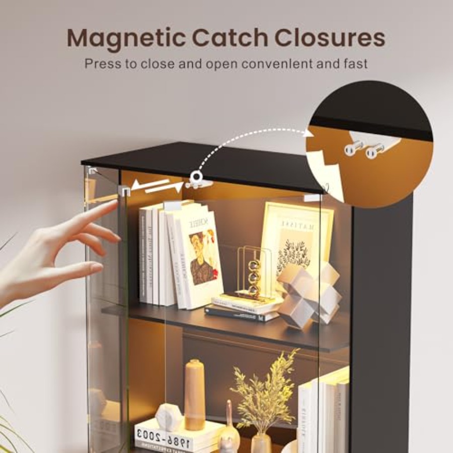 Черный витринный шкаф с стекля – обзор и цена Glass Cabinet Display
